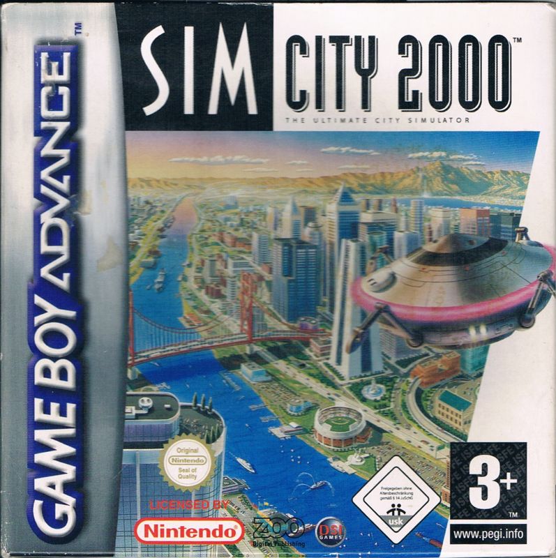 SimCity 2000 box art for GameBoy Advance